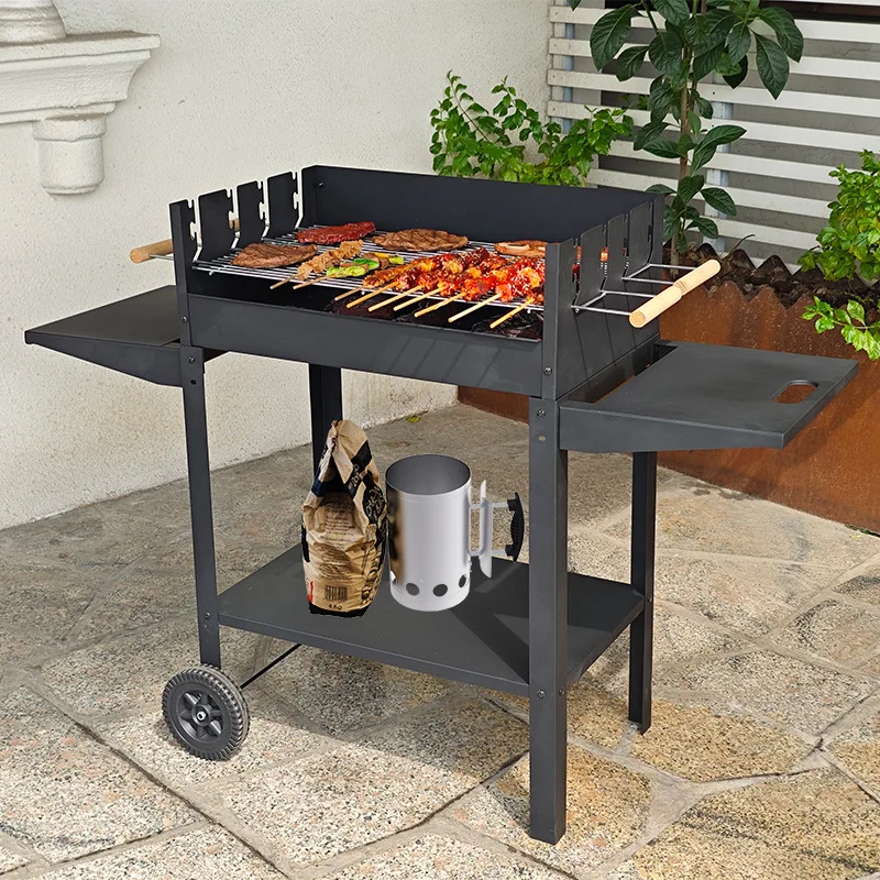 Safe Liftable Outdoor Grill European Thickened Large Charcoal Barbecue
