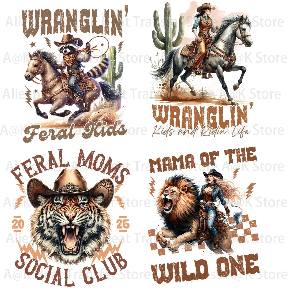 

Western Mom Iron on Patches DIY Heat Transfer Decals Clothing Cowgirl Gift Vinyl Patch Apply with Iron on Craft Supplies