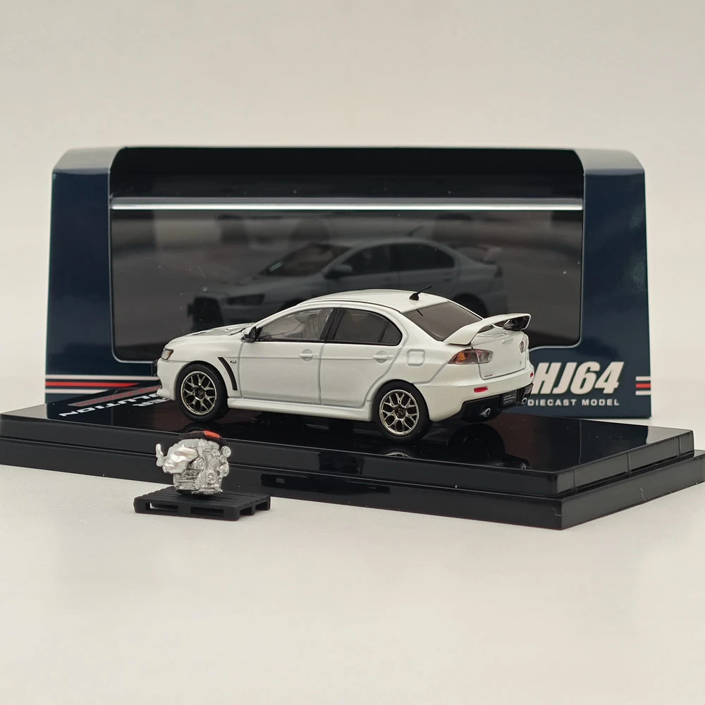 Hobby Japan 1/64 Lancer Evolution X Final Edition mit Motor Display Modell HJ642053 Serie Druckgussauto Miniatur-Sammlungsspielzeug