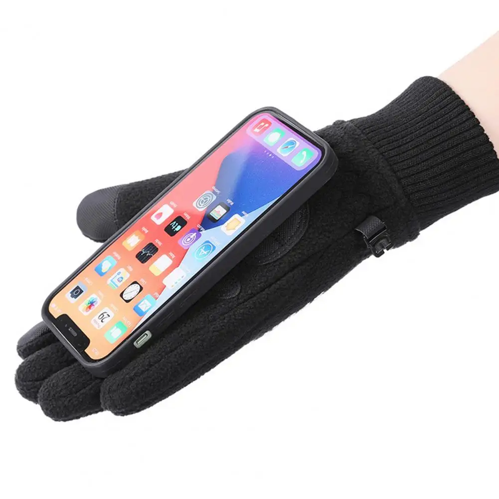 Thickened Touch Screen Padded Lining Riding Motorcycle Anti-skid Gloves Vibration Damping Ridding Gloves for Winter Sports