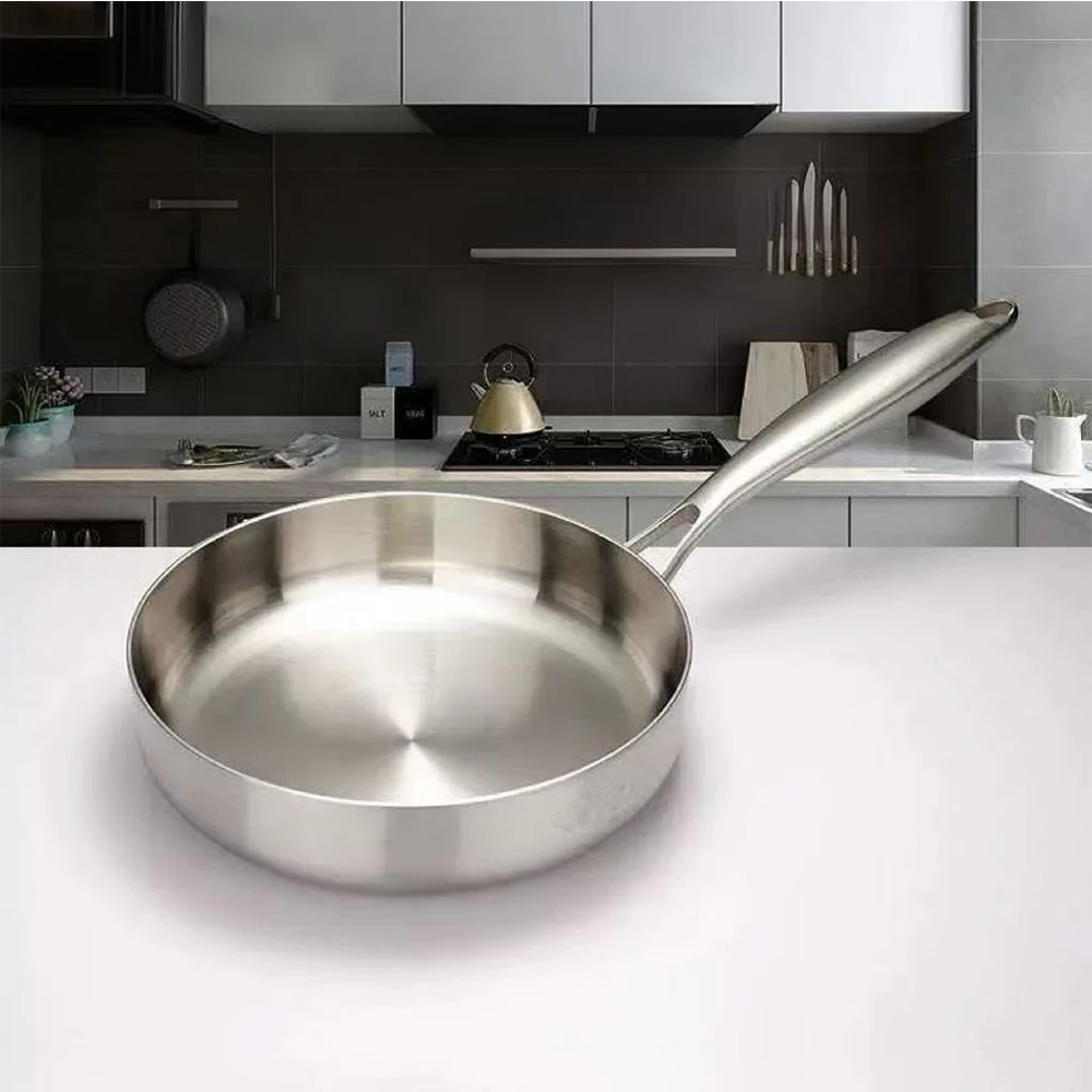 

Stainless Steel Non-Stick Skillet for Cooking Steak, Gas and Induction Stove Compatible Kitchen Utensil
