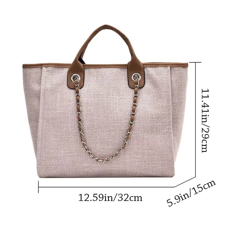 Women Tote Bag Canvas Large Handbag Chains Shoulder Bags Ladies Big Messenger Young Girls Bag New Shopping Bag  ﻿
