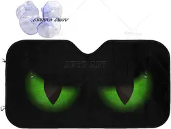 Green Evil Eyes Windshield Sunshade for Car SUV Truck Foldable Uv Ray Reflector Front Window Sun Shade Visor Shield Cover