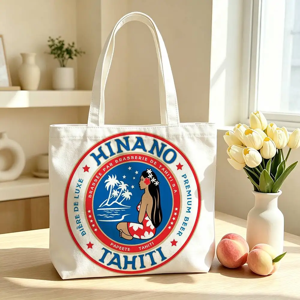 Tahitian Girl H-Hinano Tahiti  Printed Canvas Tote Bag Shoulder Bag Commuter Mommy Shopping Bag