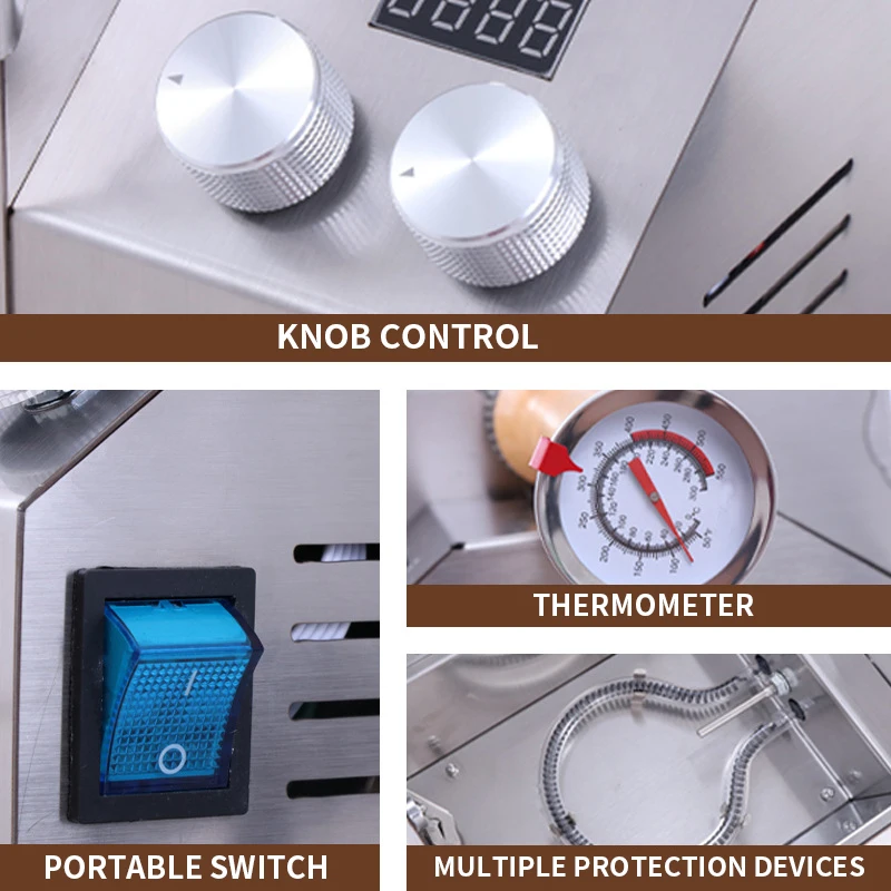 محمصة القهوة المنزلية التجارية محمصة حبوب البن الحرارية مقاومة درجات الحرارة العالية الكوارتز الزجاج طبل AS3-S400 1200 واط #5