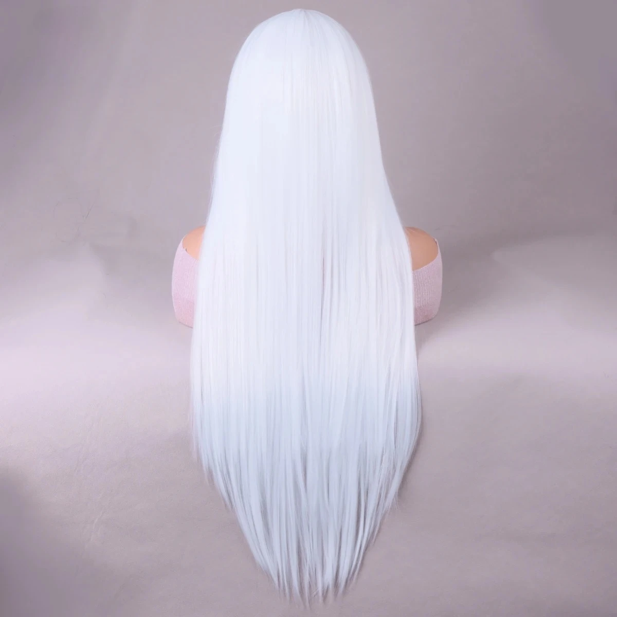 باروكة اصطناعية بنية داكنة للنساء ، باروكة طويلة مستقيمة ، مقاومة للحرارة