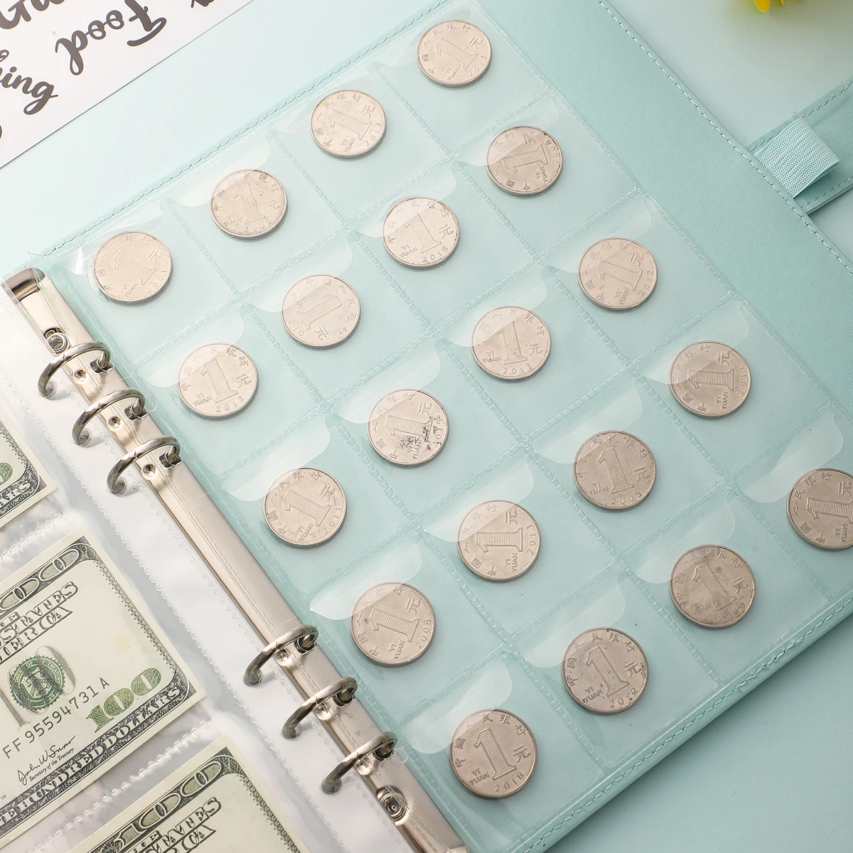 10pcs 200 Pocket Coin Storage Pages, Clear PVC Sheets for Collector Albums, Commemorative & Regular Coins, Display Organize