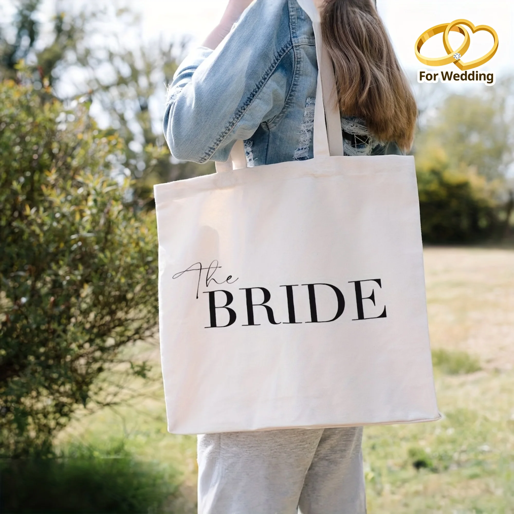 1Pc Bride Canvas Tote Bag Wedding Bachelorette Party Decoration Bride