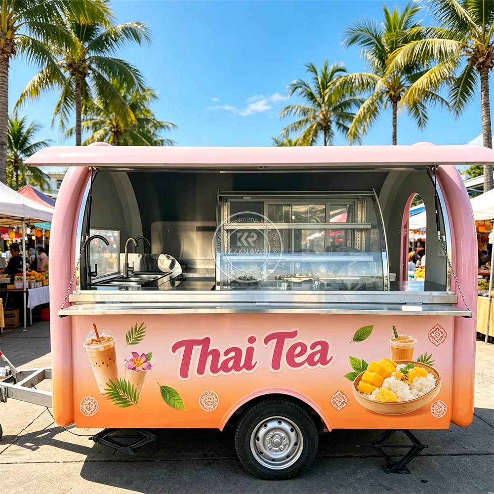 Australia Standard Outdoor Food Trailer Street Mobile Kitchen Snack Ice Cream Cart Food Truck Trailer With Full Kitchen