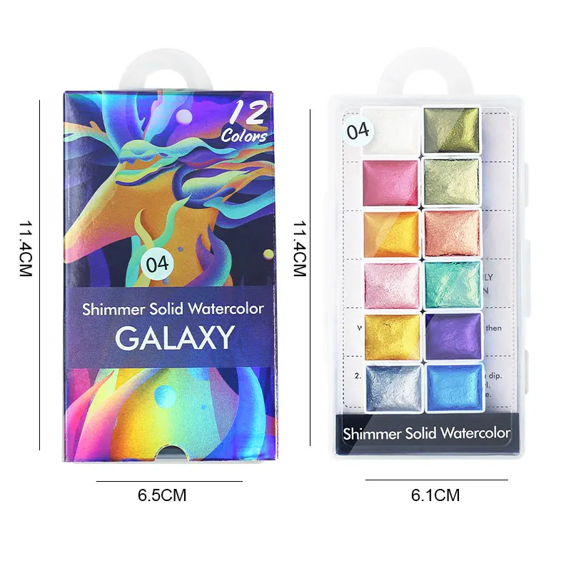 Arte Clavo Nail Art Pigment Glitter Set Solid Metal Aquarellfarbe Chrompulver Farbverlauf Marmoreffekt Schimmer Maniküre Staub