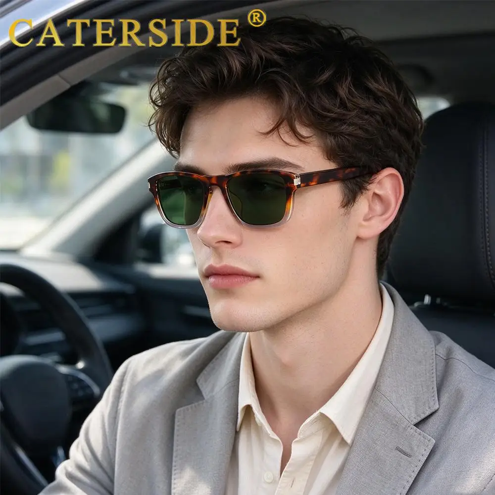 CATERSIDE Men Fashion Sunglasses Propionate Spring Hinge Design Eyeglasses Women Outdoor Travel Driving UV400 Sunscreen Eyewear