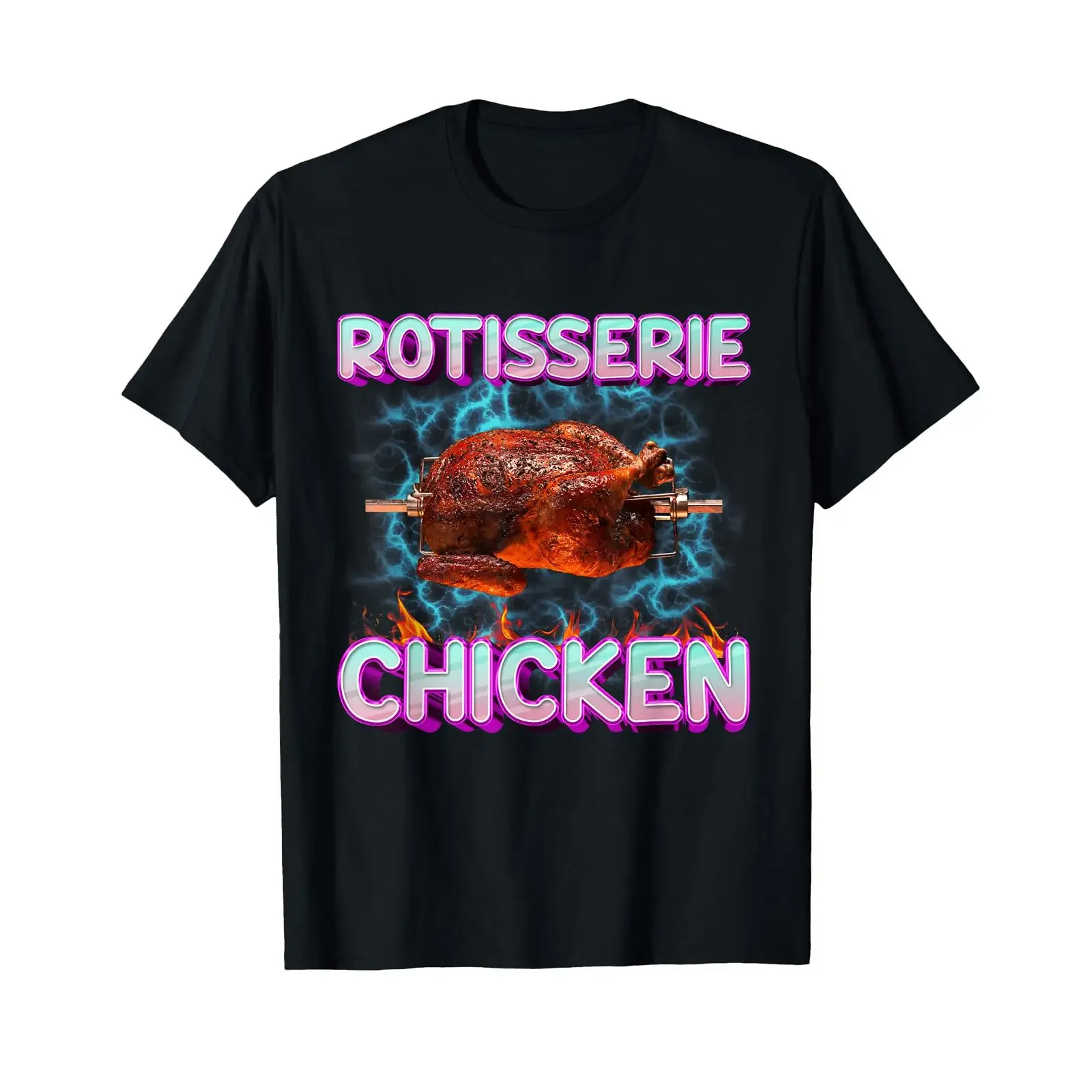 Rotisserie-Hähnchen Lustiges Food-Meme Verrückter Foodie Ausgefallenes T-Shirt Vintage-Waschung Lässige Designerkleidung Unisex