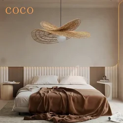 Nordic Retro LED Pendant Lights Rattan Hand-woven Lamp Restaurant Home Decor Bedroom Living Room Creative Dining Room Chandelier