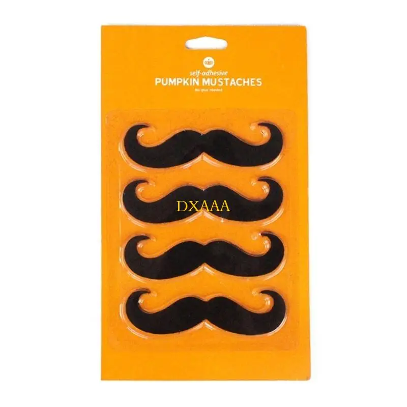 DXAA 4PCS Bigotes falsos Bigotes Halloween Mascarada para niños Aldult, barba bigote ceja artificial para accesorios