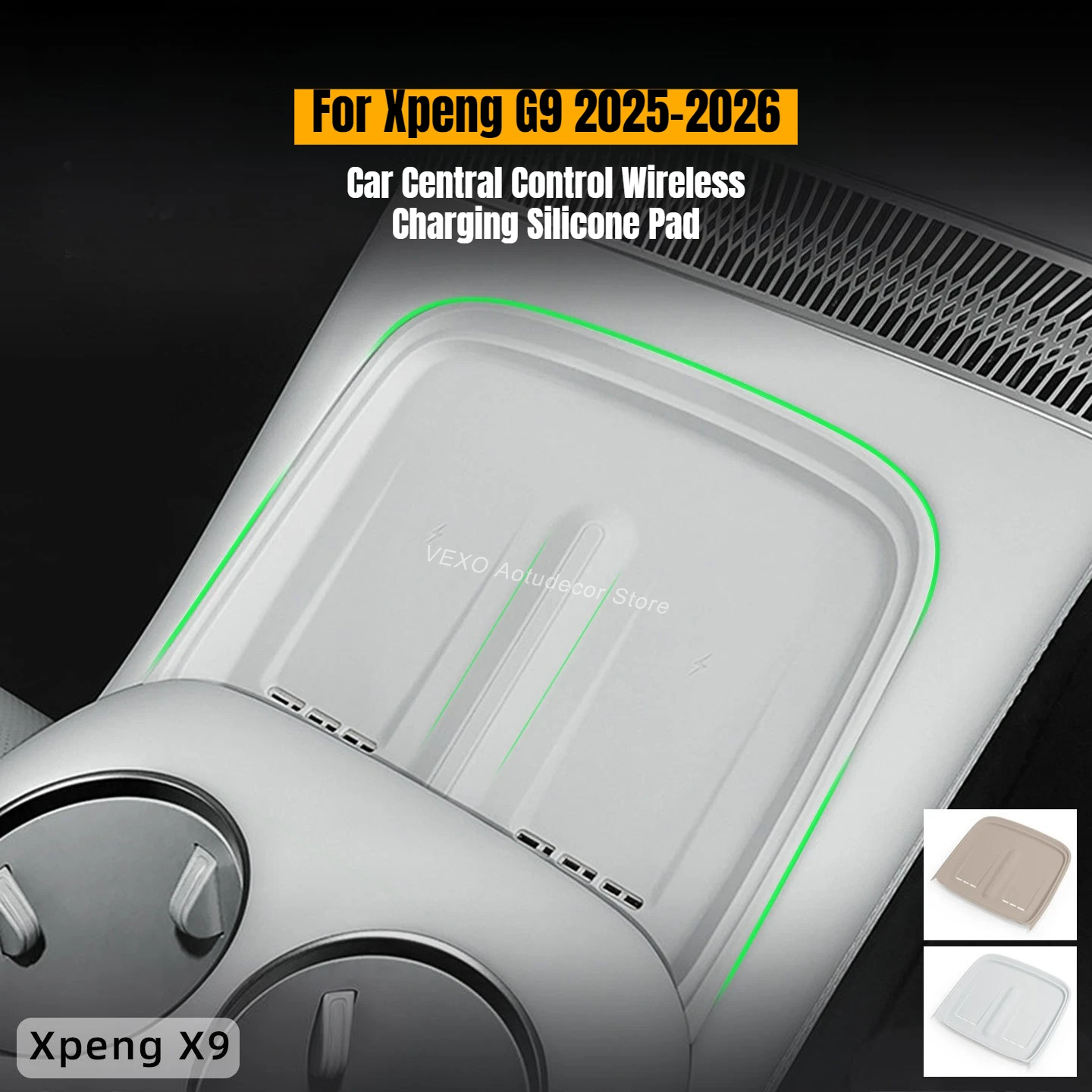 

For Xpeng G9 2025 2026 Electric Car Central Control Wireless Charging Silicone Pad Central Storage Dust Proof Protective Mat