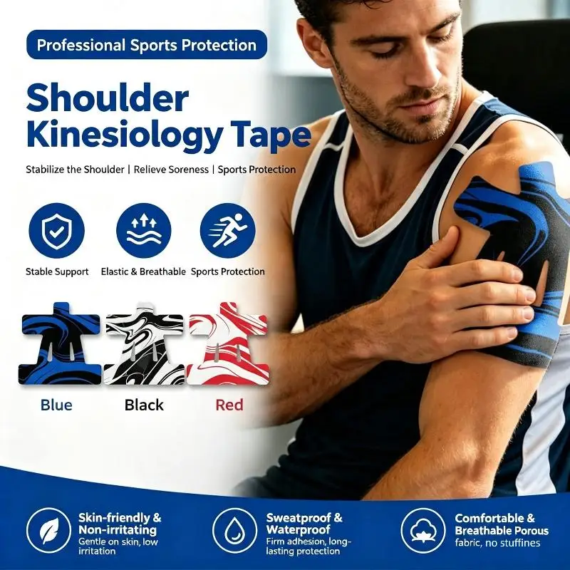 Sports Muscle Kinesiology Tape Shoulder Support Bandage Pads For Basketball Fitness Protective Gear Supply