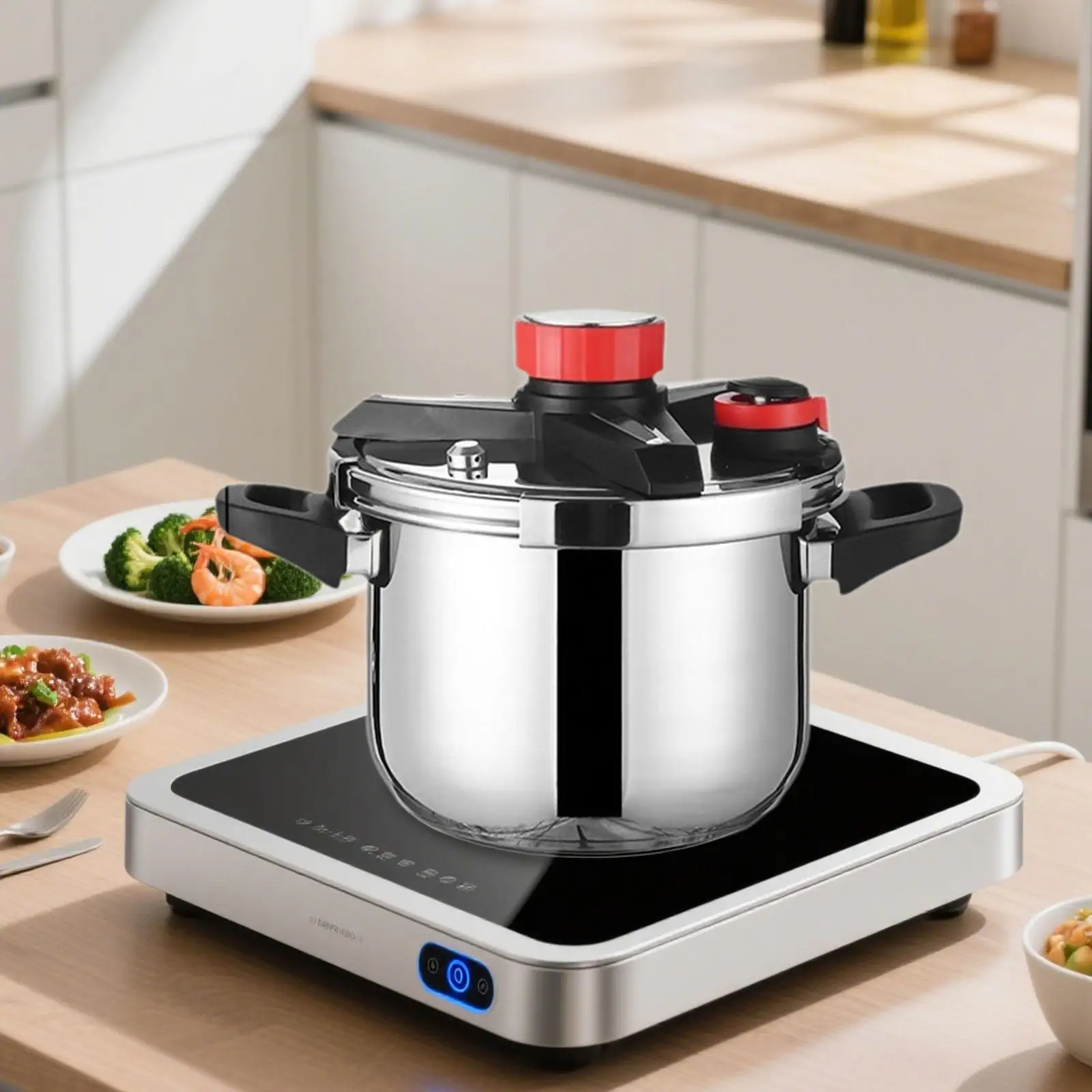 

Kitchen Pressure Cooker 316 Stainless Steel Deep Pot Fast Heating Rice Cooker for Home and Camping