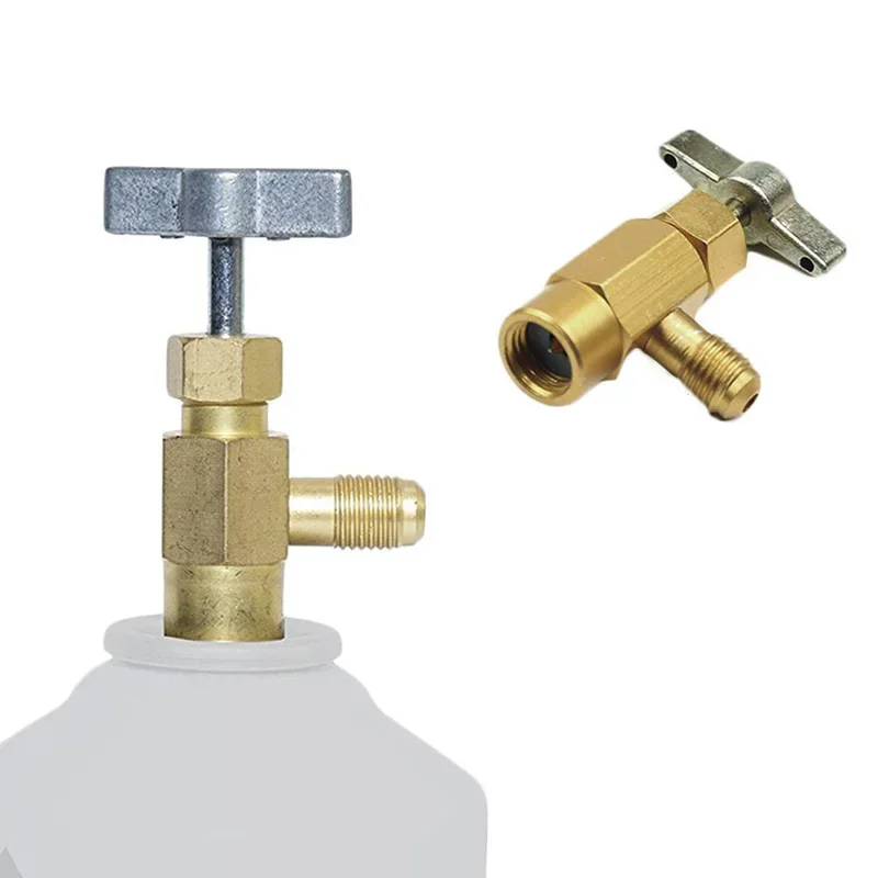 1/4 Zoll Gewindeadapter R-134a Kältemittel-Dosierflaschenöffner Ventil 60*35mm Auto-Klimaanlage Autozubehör – Detail 8