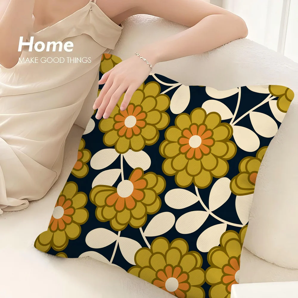 Art O-Orla Kiely Flower Pillow Case Sofa Decorative Home Double-sided Print Plush Square Throw Pillow Covers Cushion Decor Cover
