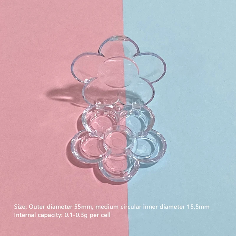 Estojo De Sombra De Olho Vazio, Caixa De Paleta De Maquiagem, Clarabóia De Plástico, Tampa Clara, Panela De Alumínio, Recipiente Redondo Cremoso De Corretivo, 6 Espaços