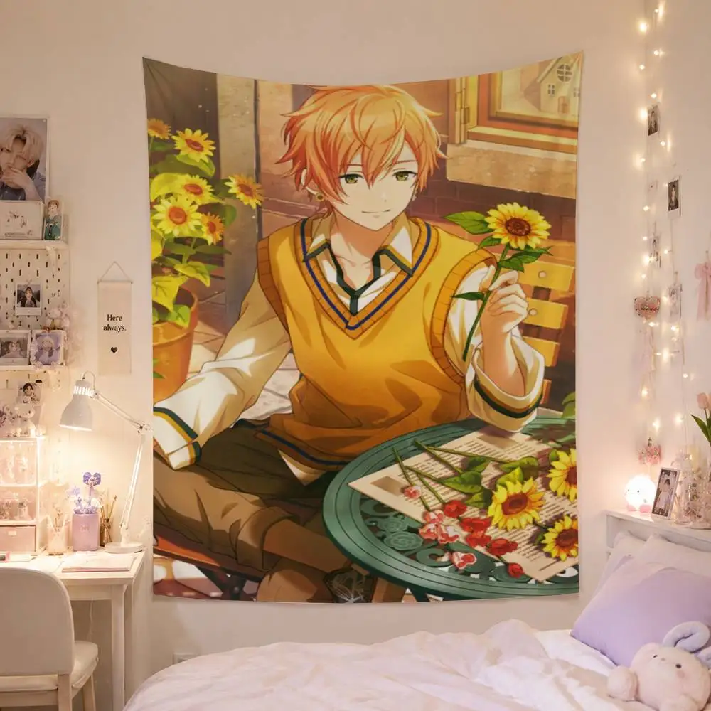 Project SEKAI Anime Shinonome Akito Flags Wall Hanging Background Art for Bedroom Home Outdoor Decor