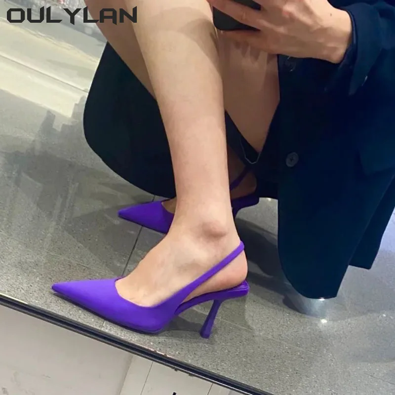 Oulylan High heeled Sandals Women\'s Shoes Fashion Pumps Pointed Toe High Heels Shallow Women\'s Sandals Shoes for Women