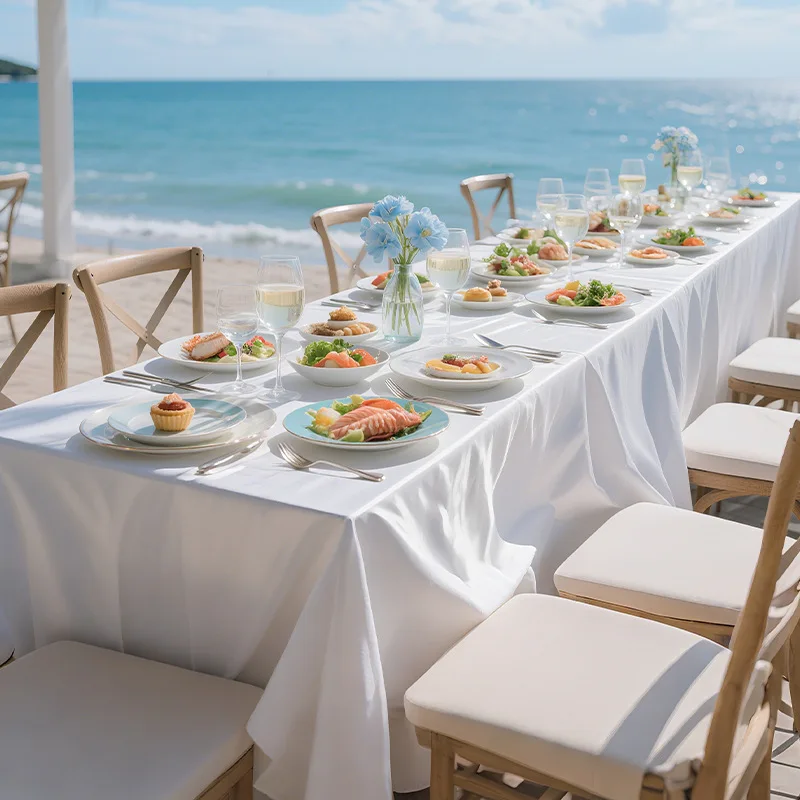 Satin Plain Rectangle Tablecloth Hotel Outdoor Wedding Decoration Bright Smooth Satin Tablecloth Party Banquet Table Cover