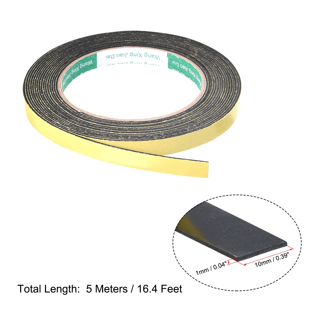 バフォームロング自己粘着シールテープ、家具、窓、ドア断熱用のウェザーストリップ、幅10〜50mm、厚さ1〜5mm、厚さ3 m、4 m、5m、2個