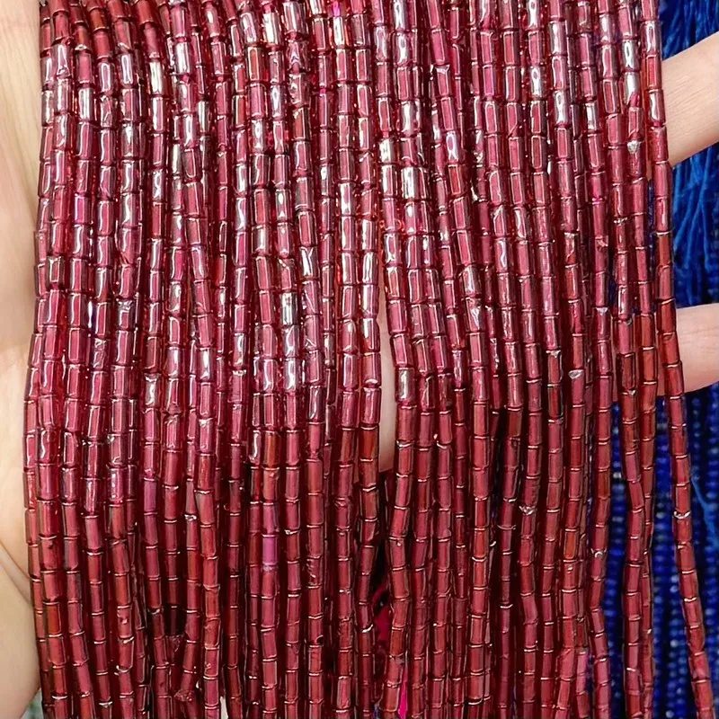 

Garnet RED pillar 4/5mm nature for making jewelry necklace 38cm FPPJ wholesale loose beads 1string