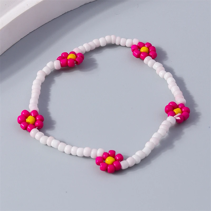 Böhmen handgemachte Perlen Armbänder für Frauen niedlichen Blumen Charms Perlen Armbänder Mädchen Party Urlaub Schmuck Dekoration – Detail 7