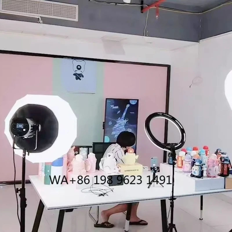 300W COB LED Live Stream Fill Light with Softbox Stainless Steel Tripod for Beauty E‑Commerce Live Shooting