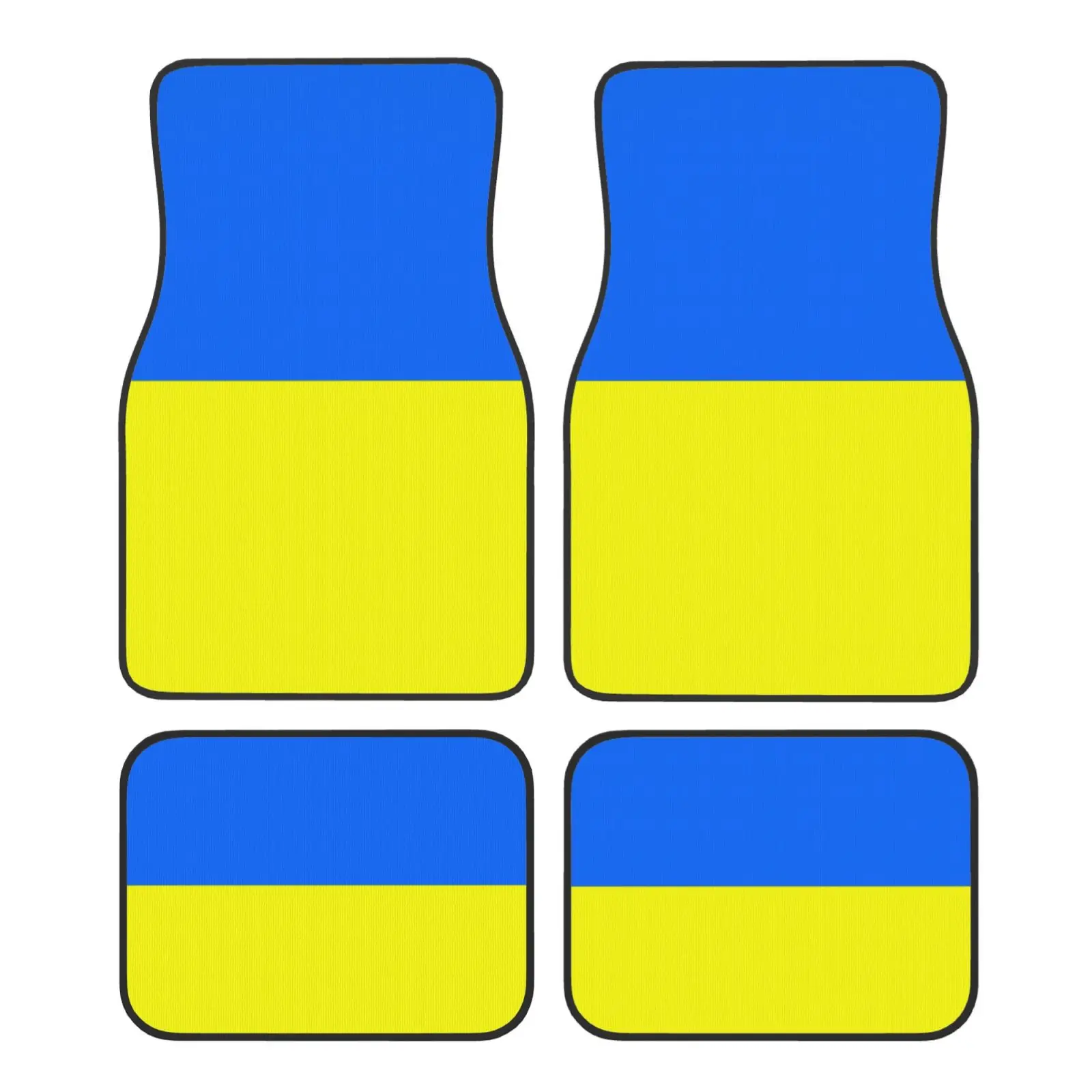 Auto-Fußmatten mit Flagge der Ukraine-Muster, rutschfeste Teppiche, Teppiche vorne und hinten, Auto-Fußmatten, 4er-Set, Autozubehör, Dekor