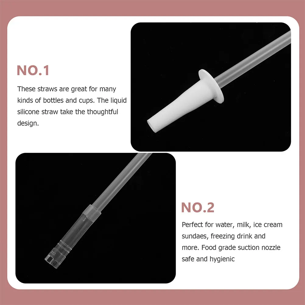 

6 set Water Cup Straw Accessories 23cm PP Tube Silicone Connector Reusable Camping Sports Bottle Straw Kit Household