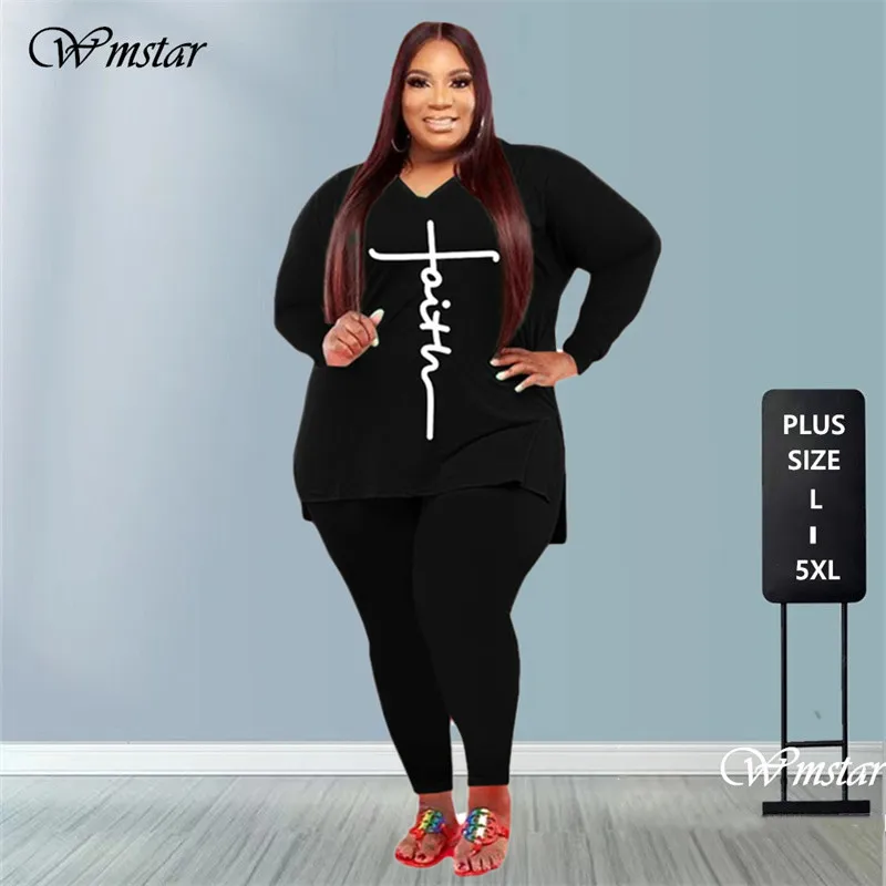 Plus Size Sets Fall Clothes for Women Two Piece Outfits Loose Top Pants  Casual Tracksuit Jogging Suits Wholesale Dropshipping