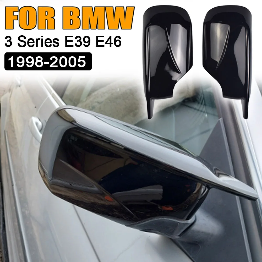

1 Pair Side Rearview Mirror Cap Wing Side Mirror Cover For BMW 3-Series E46 Sedan 1998-2003 E39 5-series Replacement