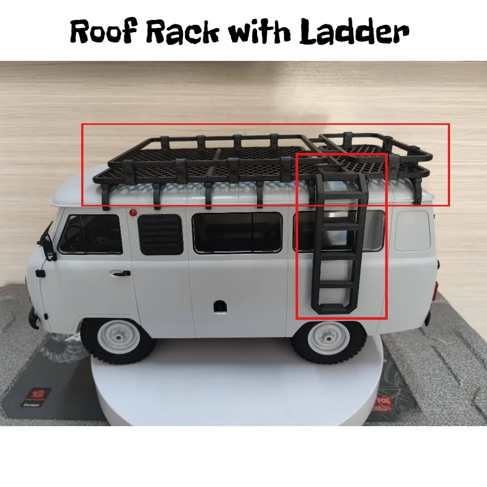 RC Crawler Accessory PLA 3D Printed Roof Luggage Rack with Ladder for WPL C104 1/12 Scale custom size Non Destructive Mount Part - view 5