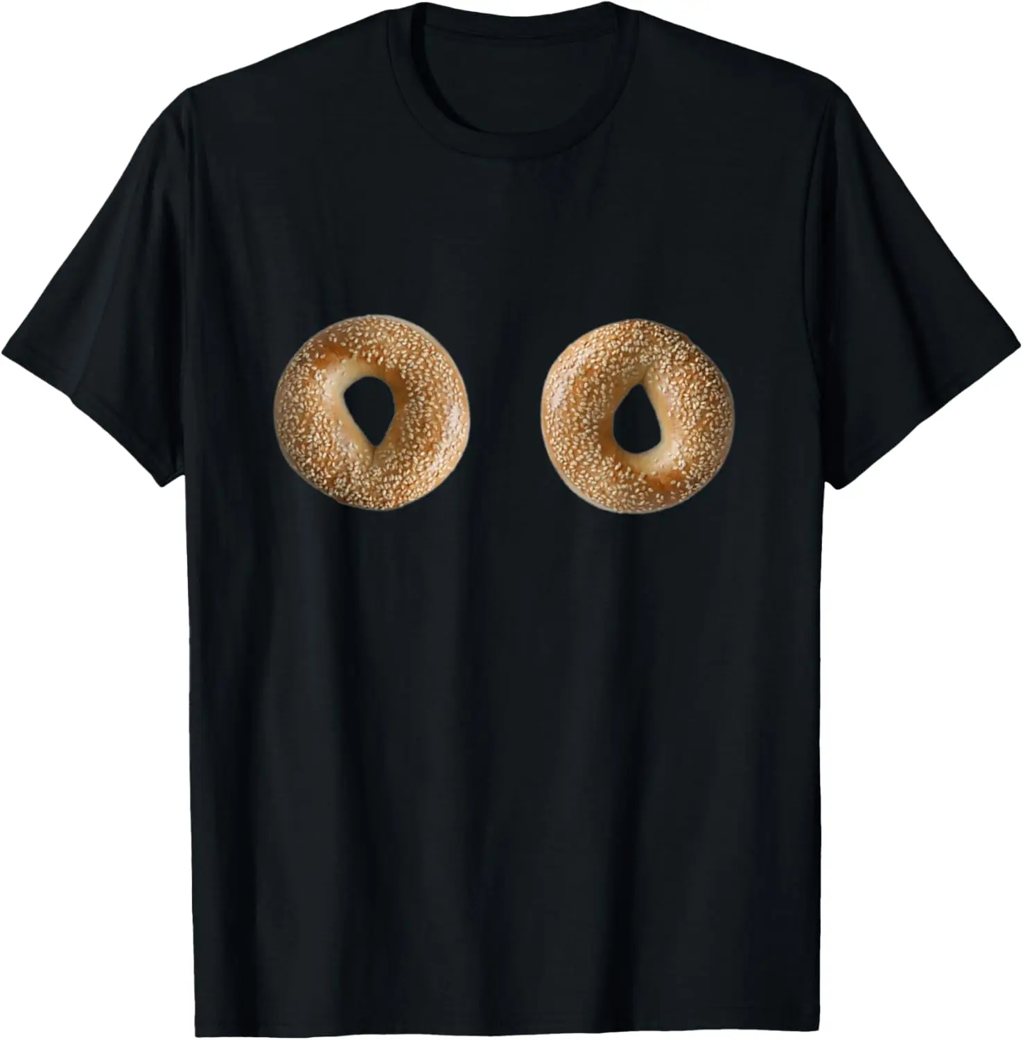 

Sesame Seed Bagel Boobs Funny Jewish Deli Sexy Bialy Lox T-Shirt