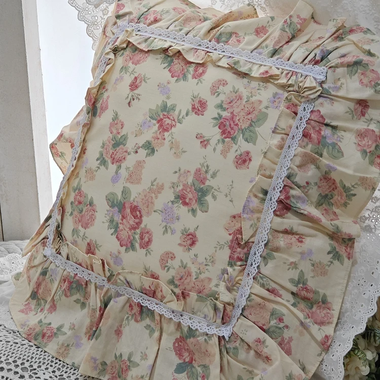 1 Piece Romantic Dobby Princess Decorative Pillowcase Floral Rustic Style Pillow Cover Cotton Pillow Case Bed Throw Pillowcases