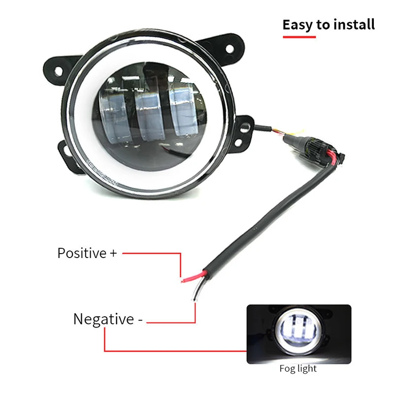 

Car LED 4 Inch Front Bumper Fog Light For Off-Road With/Without White Yellow Halo Ring DRL Angel Eyes Lamp 30W Fog Lights