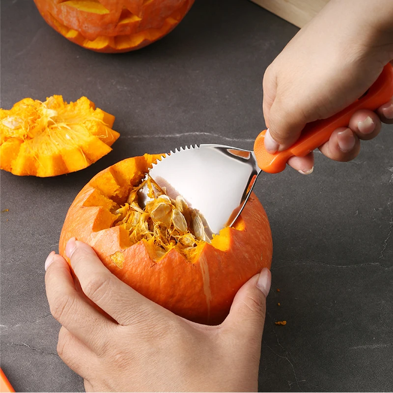 Ensemble de Couteaux Carimplantés à la Citrouille d'Halloween, Lanterne, Bricolage, Outils de Poterie, Coupe à Main