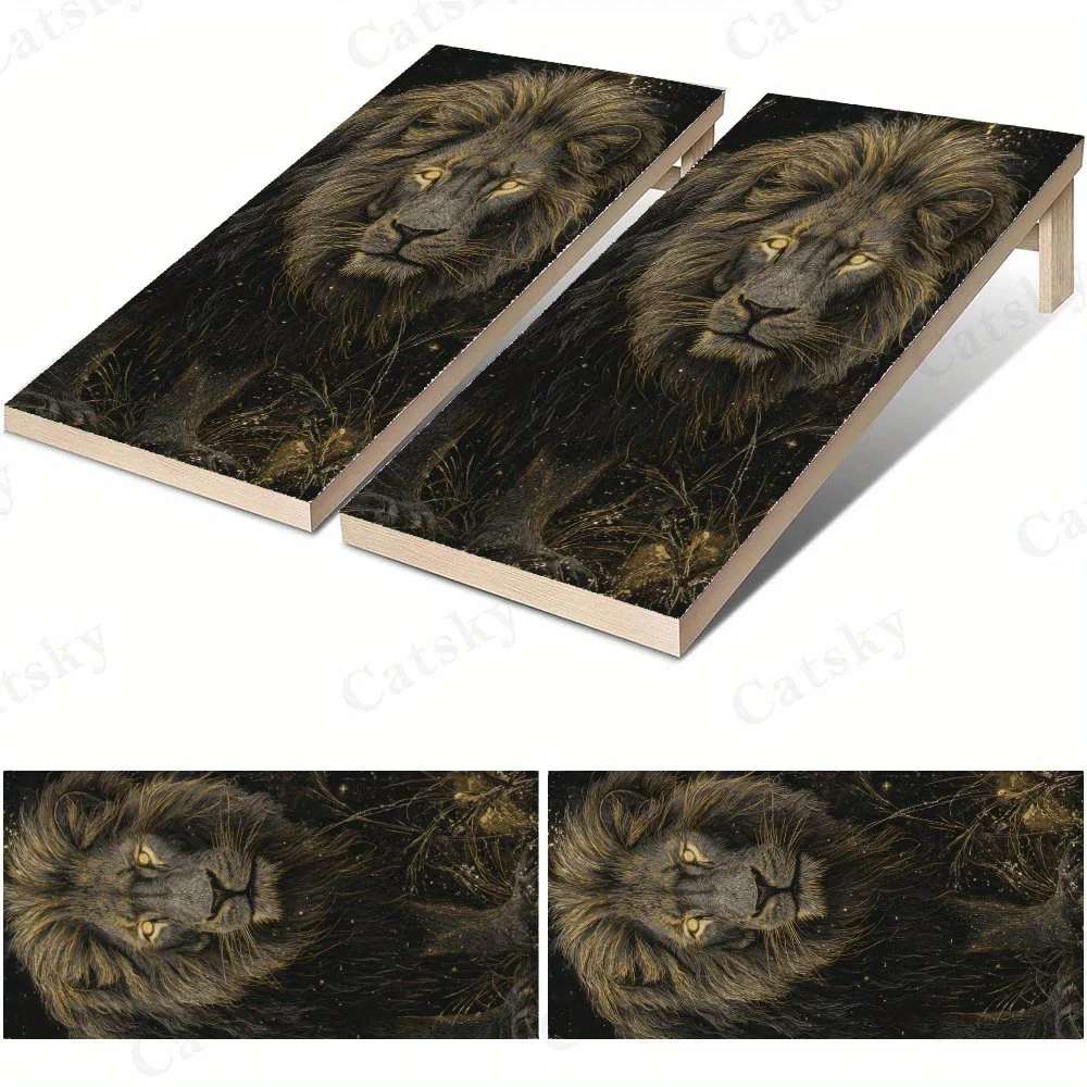 

Golden Lion with Mysterious Background 2D Flat Vinyl Sandboard Stickers - Bubble-Free, Easy Application, Waterproof, One-Step Re