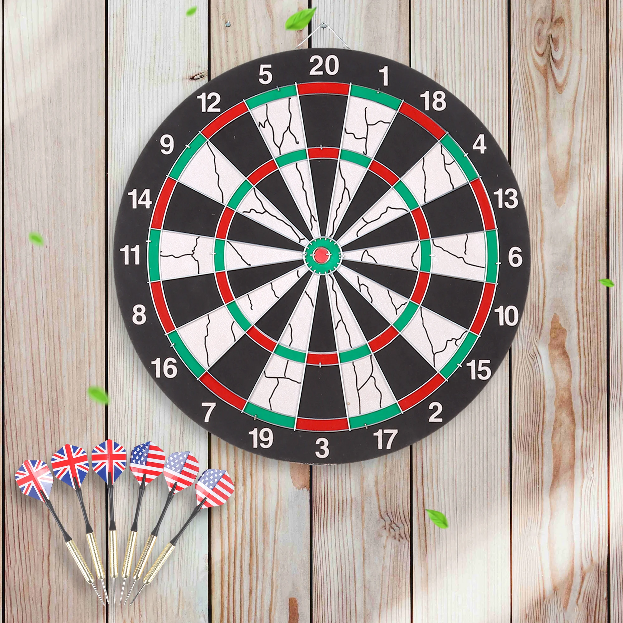 36CM Professional Double-sided Flocking Dart Board Steel Tipped Darts Competition KTV Entertainment and Leisure with 6 Darts