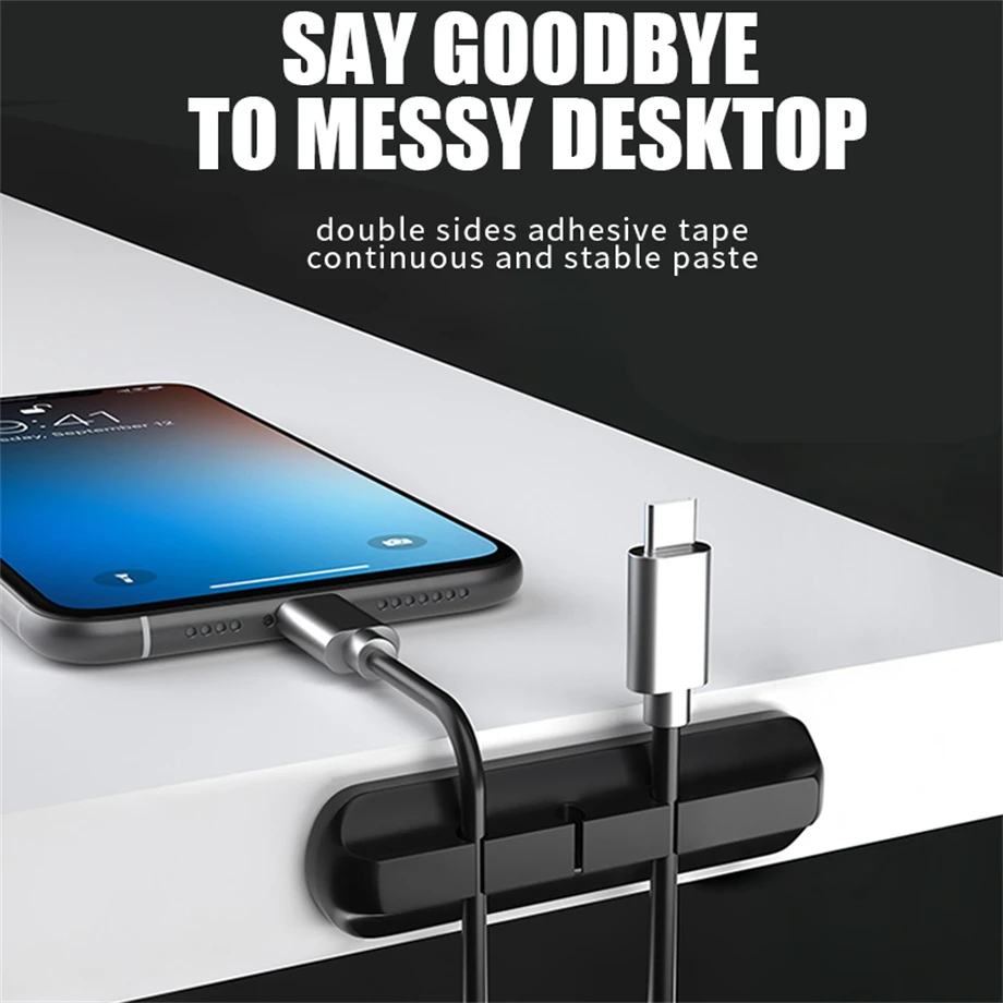 Силиконовый органайзер для кабеля USB, устройство для намотки кабеля, настольные клипсы для аккуратного управления, держатель кабеля для мыши,