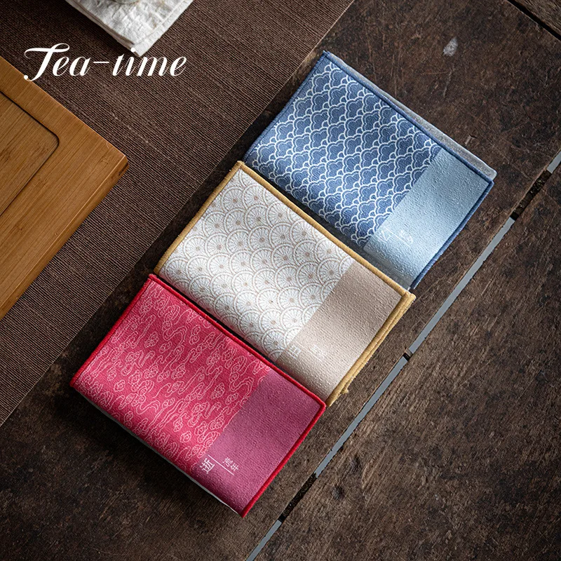 Tea Towel Thickened Absorbent Soft Kitchen Cleaning Cloth Plush Imitation Deerskin Towel Table Mat Pad Coaster Tea Accessories