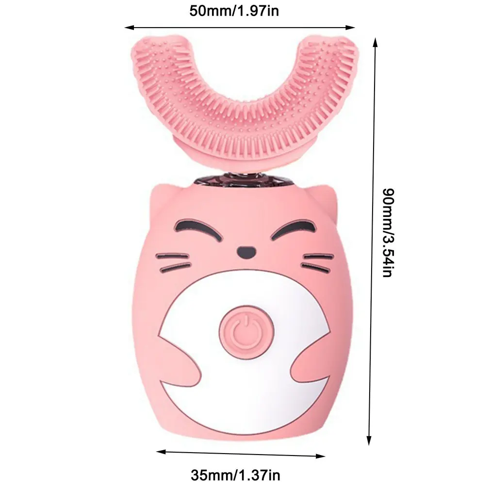 Electric Toothbrush for Kids U-shaped Smart 360 Degrees Silicon Automatic Ultrasonic Teeth Tooth Brush Cute Cartoon for Children