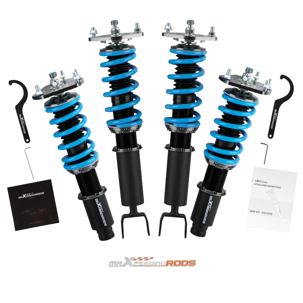 MaXpeedingrods Adjustable COT6 Coilovers Suspension Damper Kit For Honda Prelude 1992-01 Front & Rear Coilovers Suspension