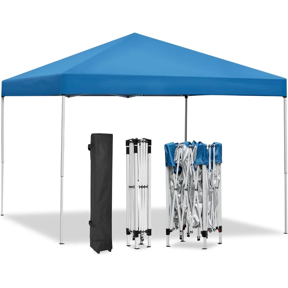 

Pop Up Canopy Tent Easy Set-up Outdoor Patio Canopy Adjustable Straight Leg Heights Instant Shelter with Wheeled Bag, Ropes