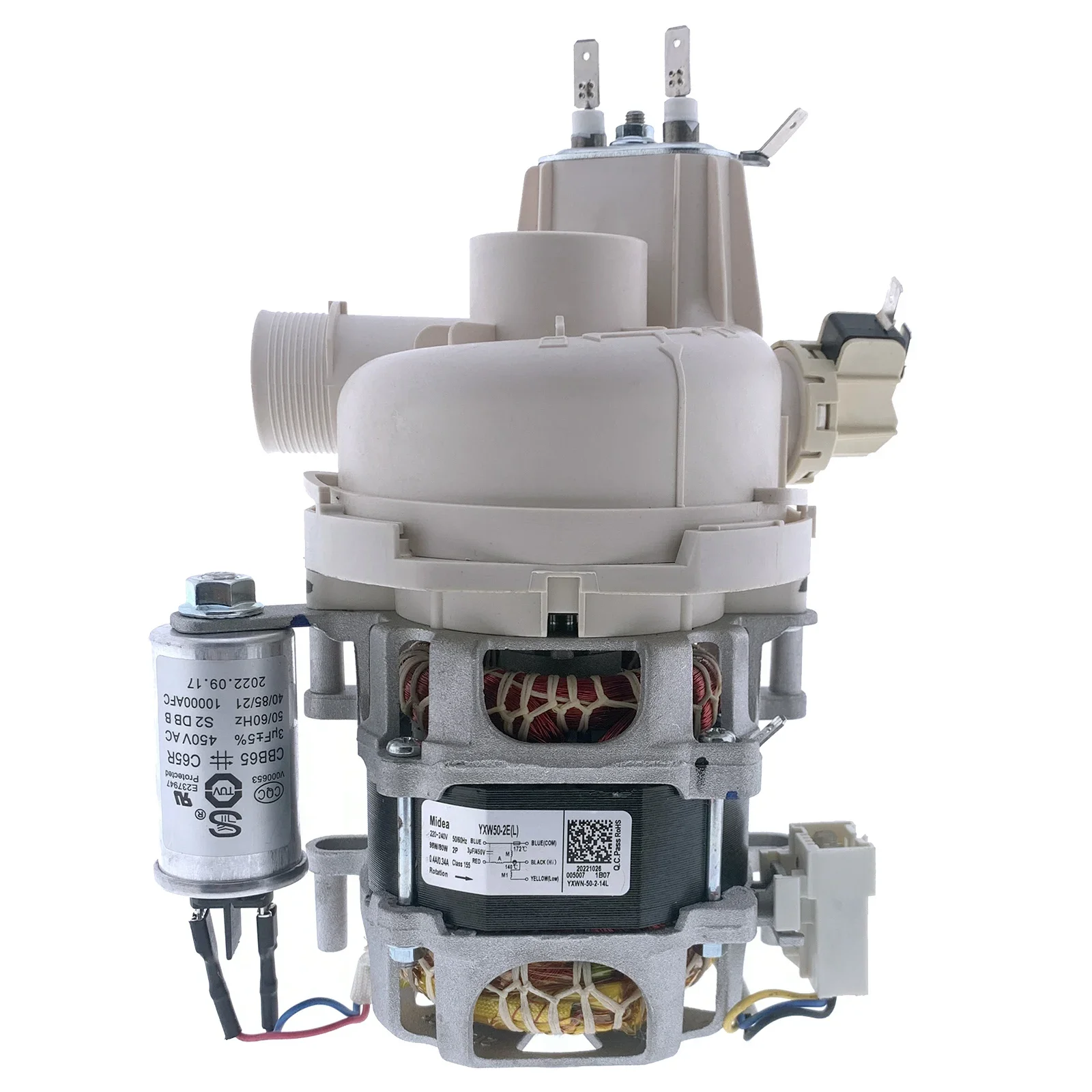 Conjunto de Motor de Bomba de Circulación para Lavavajillas YXW50-2E y YXW50-2E(L) para Midea, Samsung, Hansa, Gorenje, AEG, Amica