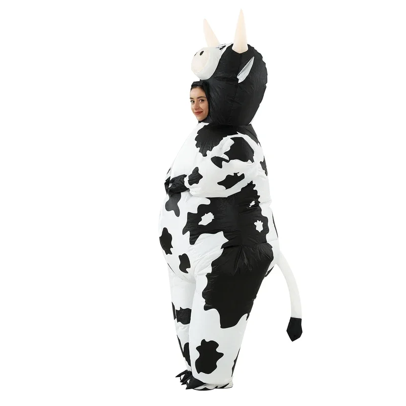 Woman Cow Inflatable Costume Funny Animal Cosplay Clothes for Man Party Show Grow Up Suit Thanksgiving Day Holiday Fancy Dress