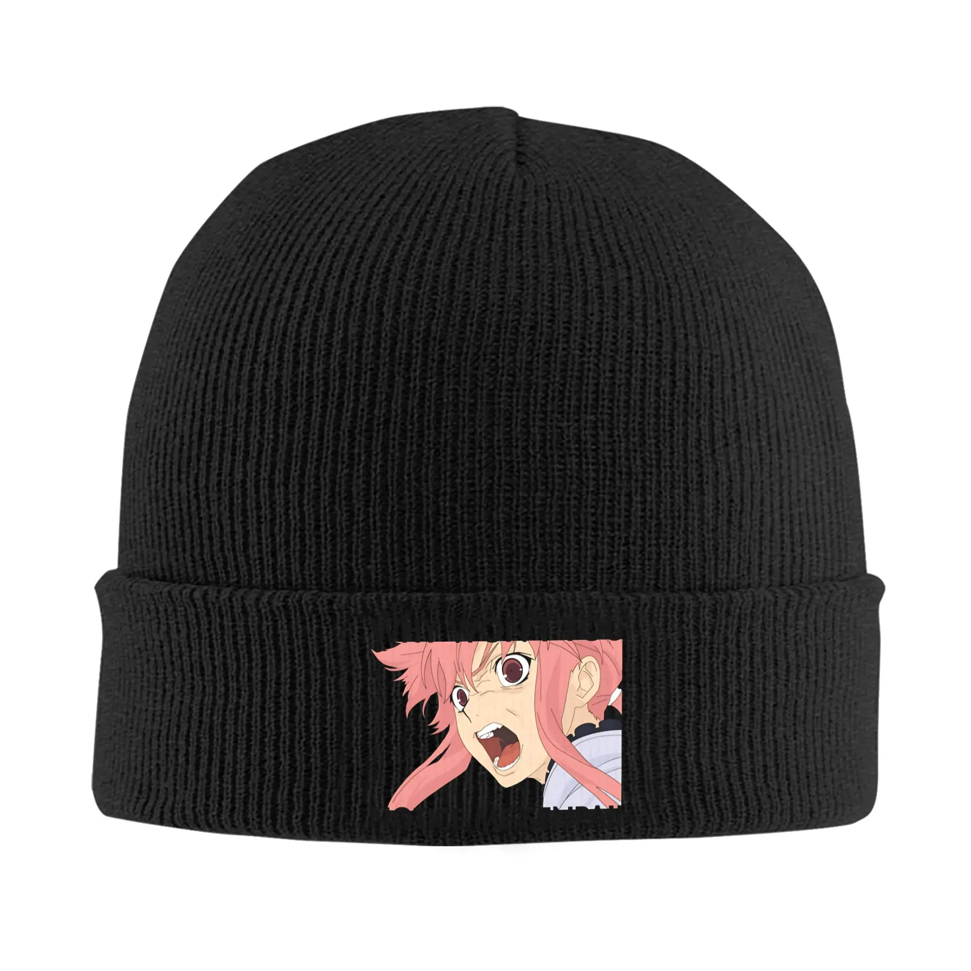 Gasai Yuno Premium Bonnet Hats Future Diary  Beanie Hats Autumn Design Knit Hat Vintage Men Women Kpop Thermal Elastic Cap